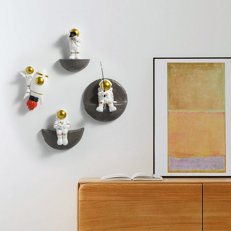 Figurină astronaut Decor pentru perete Cadru Rafturi de perete Accesorii decorative pentru decorarea casei Decor estetic pentru cameră Cadouri agățate
