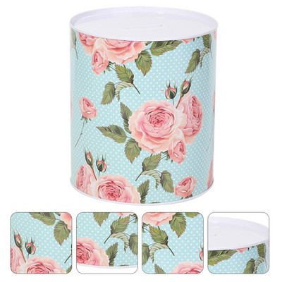 1 db szép virágos takarékdobozok malacperselyek bádog perselyek (választékos stílusú)