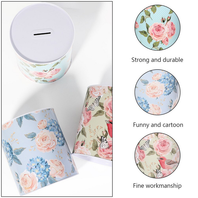 1 db szép virágos takarékdobozok malacperselyek bádog perselyek (választékos stílusú)