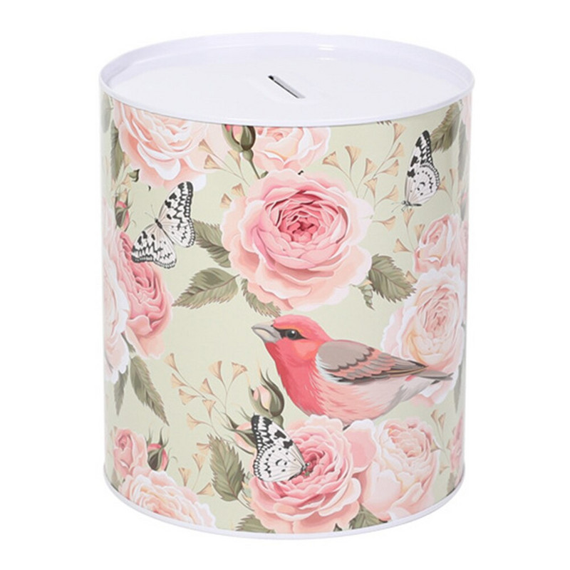 1 db szép virágos takarékdobozok malacperselyek bádog perselyek (választékos stílusú)