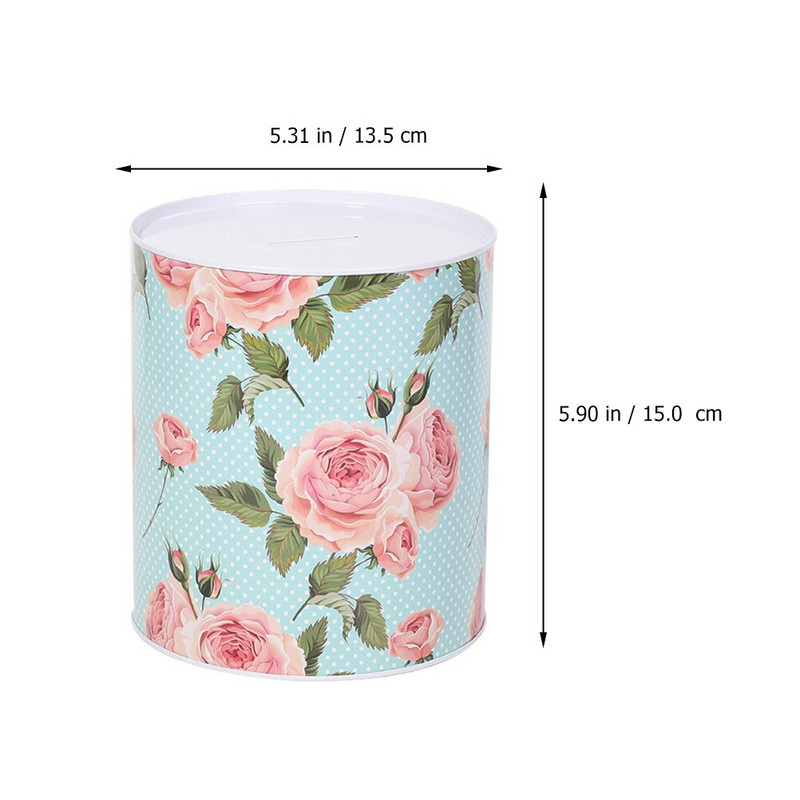 1 db szép virágos takarékdobozok malacperselyek bádog perselyek (választékos stílusú)