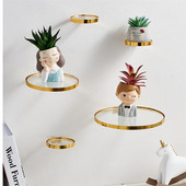 Auksinė sieninė lentyna Stiklinė plaukiojanti lentyna Stiklinė lentyna Gėlės Sieninės lentynos augalams Gėlių vazonų lentyna sieninė lentyna Namų dekoras