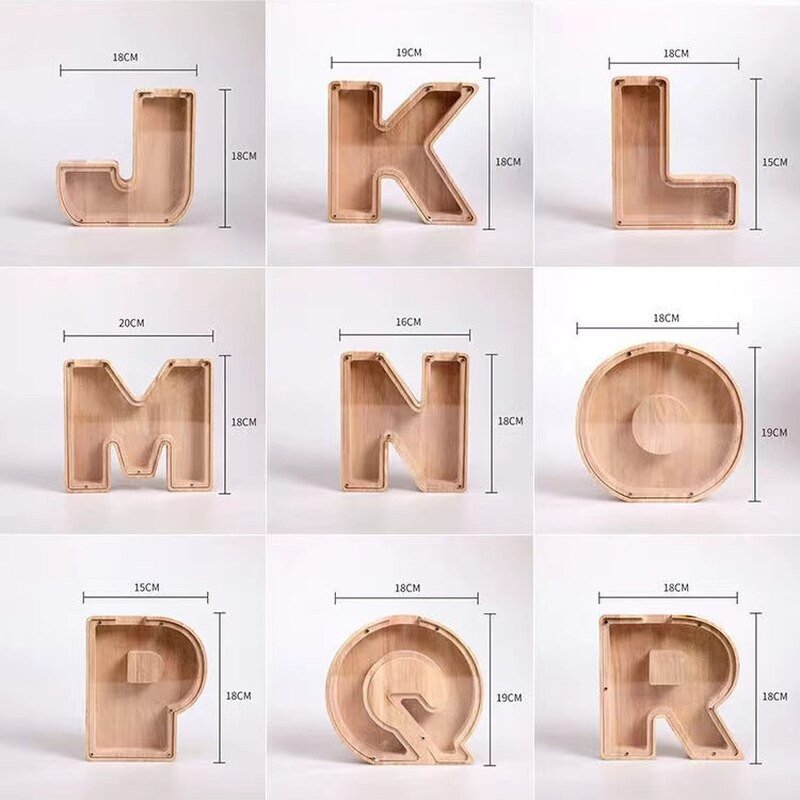 Alphabet malacpersely angol ábécé fa érme takarékdoboz tégelyes érmék tároló doboz felnőtteknek és gyerekeknek Kreatív pénzes dobozok