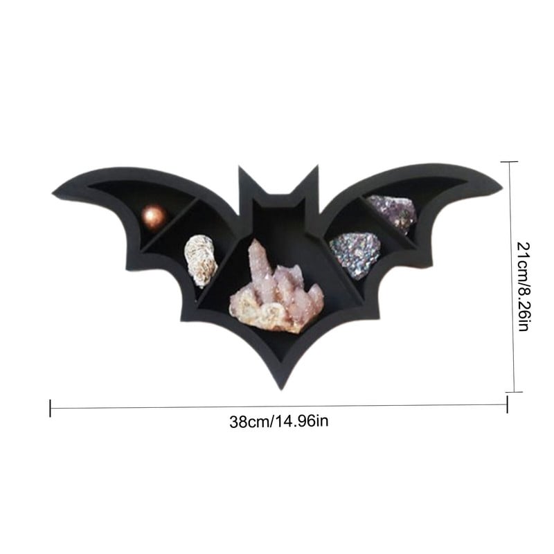 Denevérpolc Koporsópolc Kristálypolc Kísérteties úszó polcok Goth Decor Denevérpolc Polc Konyha Hálószoba Fali Dekoráció Crystalhoz