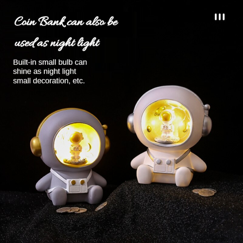 1db aranyos kreatív gyerekek űrhajós malacpersely rajzfilm anime Űrhajós bakelit érme bankjegy malacpersely ajándék pénz Safs for Money