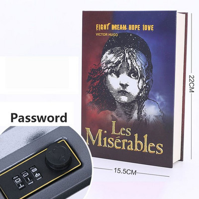 Otthoni széf Kiváló minőségű titkos könyv Rejtett széf széf Pénzbank Érmebank Pénztár Pénztár fém acél szimuláció klasszikus könyvek