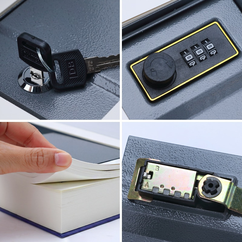 Otthoni széf Kiváló minőségű titkos könyv Rejtett széf széf Pénzbank Érmebank Pénztár Pénztár fém acél szimuláció klasszikus könyvek