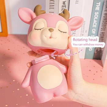 Νέο Creative Resin Coin Piggy Bank Cartoon Deer Shaped Money Box Saving Room Υπνοδωμάτιο Διακόσμηση επιφάνειας εργασίας Παιδικά στολίδια