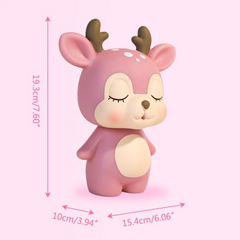 Νέο Creative Resin Coin Piggy Bank Cartoon Deer Shaped Money Box Saving Room Υπνοδωμάτιο Διακόσμηση επιφάνειας εργασίας Παιδικά στολίδια