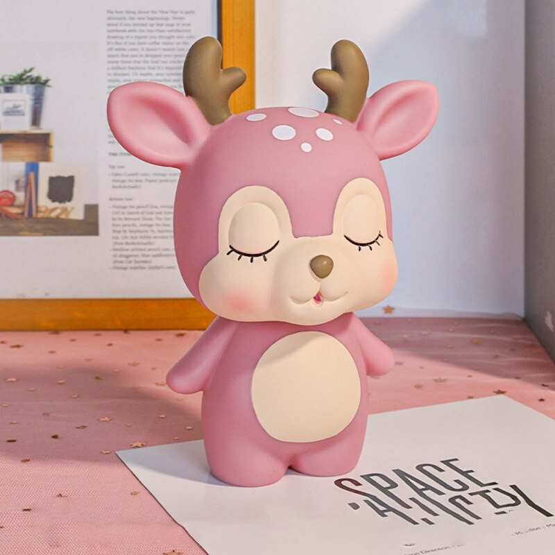 Novi kreativni novčić od smole, kasica prasica, kutija za uštedu novca u obliku jelena, dnevni boravak, spavaća soba, ukrasi za radnu površinu, dječji ukrasi