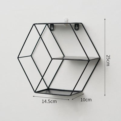 Suport de perete decorativ pentru depozitare rotund, din fier forjat, minimalist, nordic