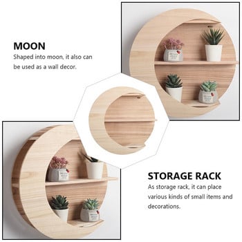 1 τμχ Moon Wall Decor Moon Shelf Farmhouse Ρουστίκ διακόσμηση σπιτιού Ράφια φάσης φεγγαριού Half Moon Πλωτό ράφι