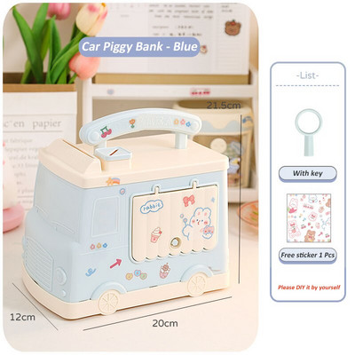 Aranyos házi autós persely matricával Kawaii malacpersely gyerekeknek felnőtteknek nagy méretű takarékdoboz érmékhez bankjegyek születésnapi ajándék