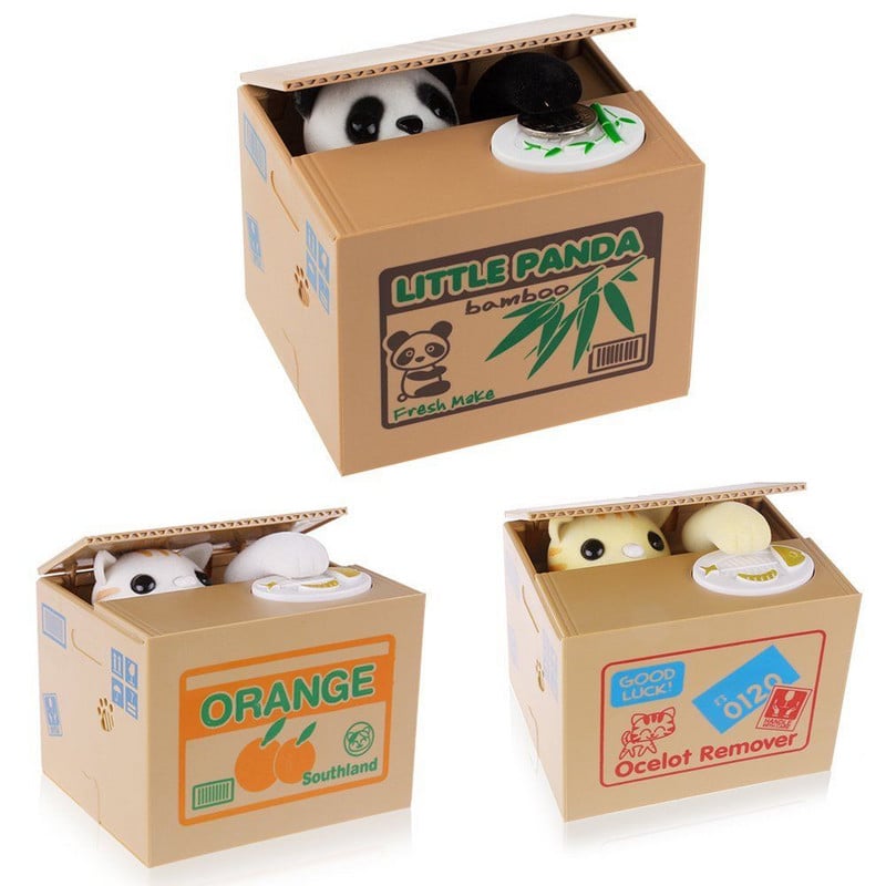 Panda Cat Thief Кутии за пари играчки касички подаръци детски касички Автоматична кражба за монети Касичка Кутия за спестяване на пари Касичка