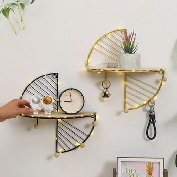 1 τμχ Σιδερένια τέχνη Creative Storage Display Ράφι τοίχου Κρεμαστό ράφι αποθήκευσης Σκανδιναβικού στυλ Διακοσμητικό πλαίσιο Αξεσουάρ σπιτιού