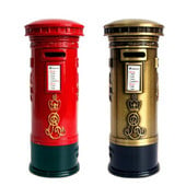 Retro Britain London bronz piros postaláda, pénz malacpersely takarékdoboz érméhez utazási ajándéktárgy lakberendezési ajándék kézműves 18 cm-es tégely