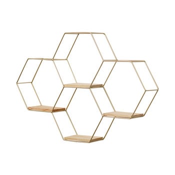 Decoration Craft Nordic Hexagonal Iron Stand Ράφι αποθήκευσης Home Ράφι Θήκη Αποθήκευσης Συμφωνημένο σχέδιο Διακοσμητικά ράφια