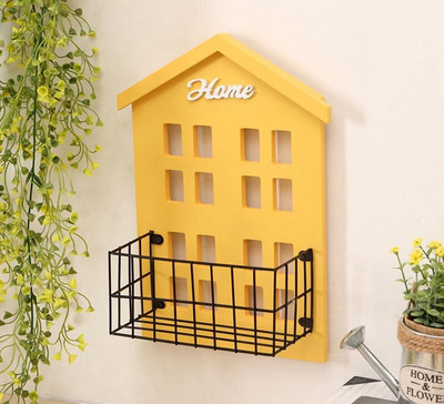 Šiaurės šalių medinio namo sienos pakabinimo dėžutės / lentynos dekoravimas vaikams Kūdikių kambario dekoras Miniatiūriniai papuošalai Fotografijos rekvizitai Amatai