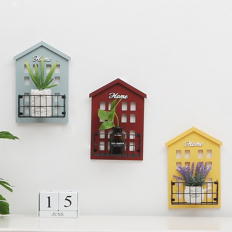 Šiaurės šalių medinio namo sienos pakabinimo dėžutės / lentynos dekoravimas vaikams Kūdikių kambario dekoras Miniatiūriniai papuošalai Fotografijos rekvizitai Amatai
