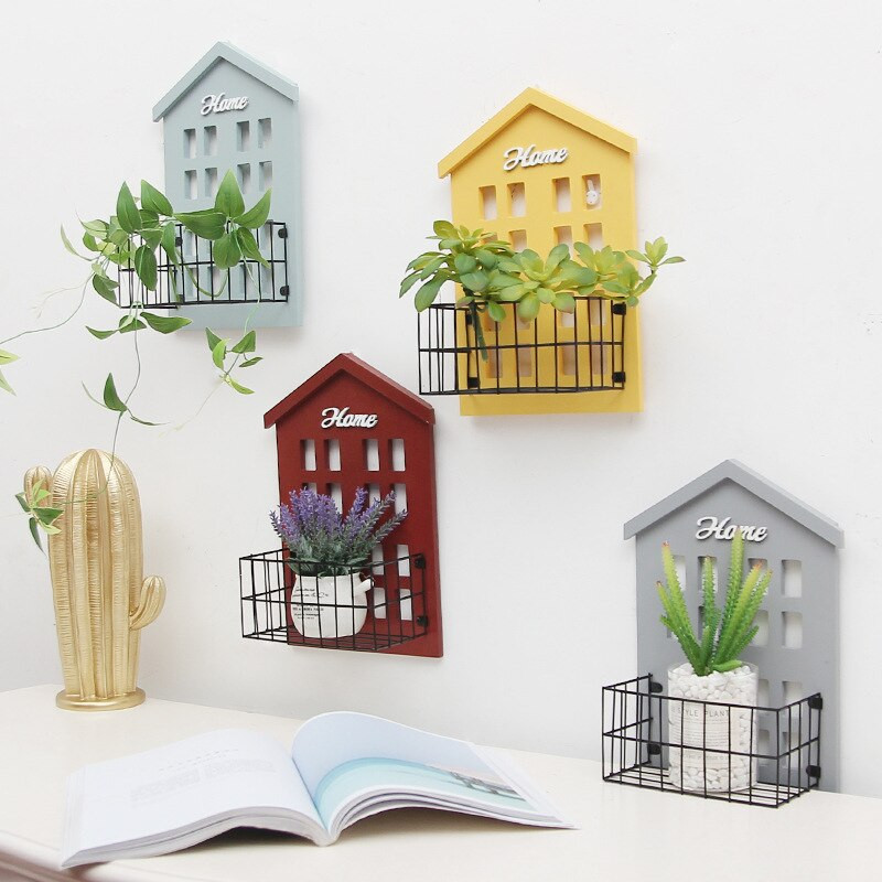 Šiaurės šalių medinio namo sienos pakabinimo dėžutės / lentynos dekoravimas vaikams Kūdikių kambario dekoras Miniatiūriniai papuošalai Fotografijos rekvizitai Amatai