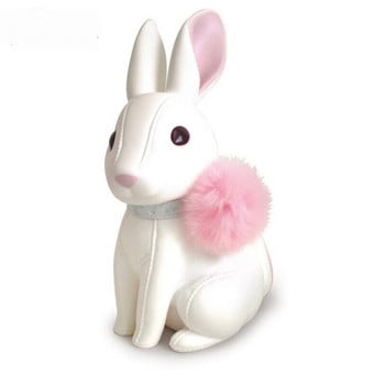 Lovely Rabbit Coin Piggy Bank Δερμάτινο καρτούν Money Box Πολυτελές PU Bunny Figurine Kid Cash Box 1 τεμάχιο Δωρεάν αποστολή