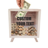 Didelė pinigų dėžutė Medinė Piggy Bank Vaikų taupymo dėžutė monetoms Kūdikių miegamojo darbastalio papuošimai Pinigų organizatoriaus dovana 2022 m.