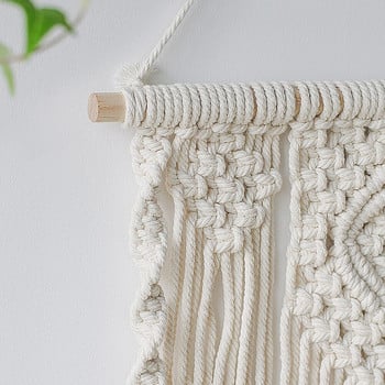 Ράφι τοίχου Macrame Boho Διακόσμηση σπιτιού Κρεμαστό ράφι Οργάνωση τοίχου κρεβατοκάμαρας Ράφια αποθήκευσης για λουλούδια Βάση για γλάστρα Βάση κούκλας Ράφι προβολής