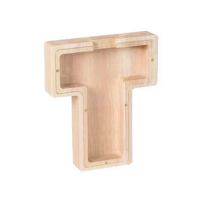 Pușculiță cu alfabet englezesc Cutie de bani din lemn Cutie de bani Cutie de economisire Borcan Cutie de depozitare pentru monede Cutie de economisire a banilor Economisiți bani