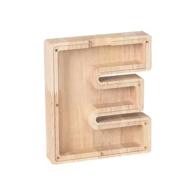 Pușculiță cu alfabet englezesc Cutie de bani din lemn Cutie de bani Cutie de economisire Borcan Cutie de depozitare pentru monede Cutie de economisire a banilor Economisiți bani