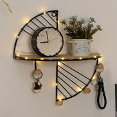 Iron Art Creative Depozitare Raft de afișare Suport de depozitare pentru agățat pe perete Sufragerie Cadru decorativ Camera de zi Birou Accesoriu pentru casă