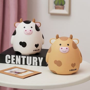 New Resin Crafts Super Cute Cow Piggy Bank for Kids Διακόσμηση Κοριτσιού Υπνοδωμάτιο Επιφάνεια εργασίας Αλλαγή Αποθήκευσης Κουτιά νομισμάτων