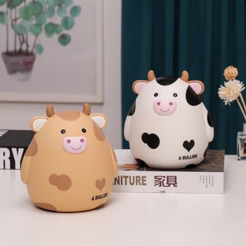 New Resin Crafts Super Cute Cow Piggy Bank for Kids Διακόσμηση Κοριτσιού Υπνοδωμάτιο Επιφάνεια εργασίας Αλλαγή Αποθήκευσης Κουτιά νομισμάτων