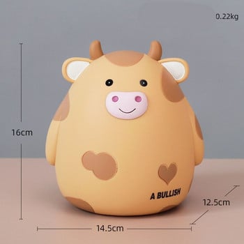 New Resin Crafts Super Cute Cow Piggy Bank for Kids Διακόσμηση Κοριτσιού Υπνοδωμάτιο Επιφάνεια εργασίας Αλλαγή Αποθήκευσης Κουτιά νομισμάτων