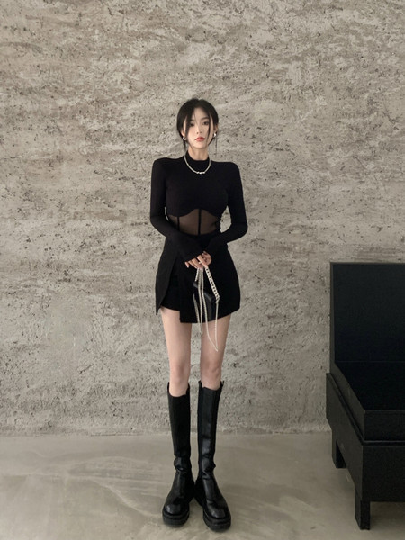 Body de dama model nou cu tul de culoare neagra