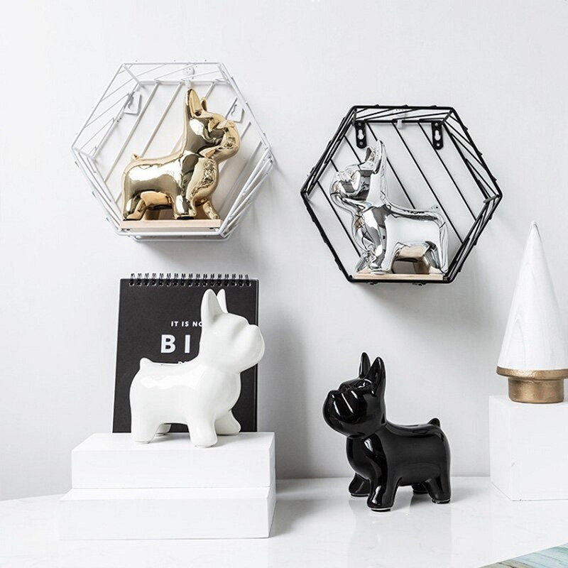 Nordic Ceramics Bulldog Malacpersely Kreatív Dekoráció Aranyos Állat Hálószoba Nappali Asztali Dísz Kézműves Ajándék 5 szín