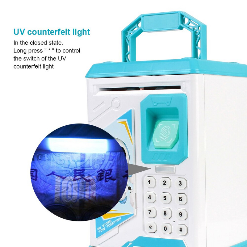 Elektronikus készpénzes érmék Takarékbank ATM Jelszó Pénzdoboz Karácsonyi ajándék gyerekeknek Ujjlenyomat malacpersely széf