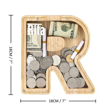 Κουμπαράς Alphabet Ξύλινο γράμμα σε σχήμα Κουτί χρημάτων Κέρματα Ταμιευτήριο Διακόσμηση Παιδικού Νηπιαγωγείου Καφέ Μπαρ Συμβουλή για τη διακόσμηση του σπιτιού