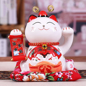 4,5 hüvelykes japán porcelán Lucky Cat pénzes doboz lakberendezési díszek kerámia malacpersely üzleti ajándékok