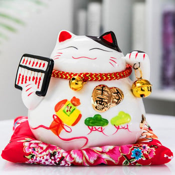 4,5 ιντσών Ιαπωνική πορσελάνη Lucky Cat Money Box Διακόσμηση σπιτιού Κεραμικά κουμπαρά επαγγελματικά δώρα