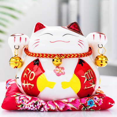 4,5 hüvelykes japán porcelán Lucky Cat pénzes doboz lakberendezési díszek kerámia malacpersely üzleti ajándékok