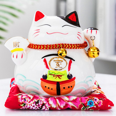4,5 hüvelykes japán porcelán Lucky Cat pénzes doboz lakberendezési díszek kerámia malacpersely üzleti ajándékok
