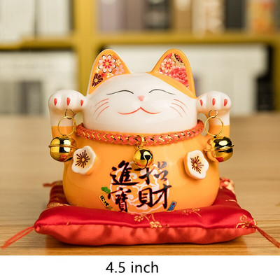 4,5 hüvelykes japán porcelán Lucky Cat pénzes doboz lakberendezési díszek kerámia malacpersely üzleti ajándékok