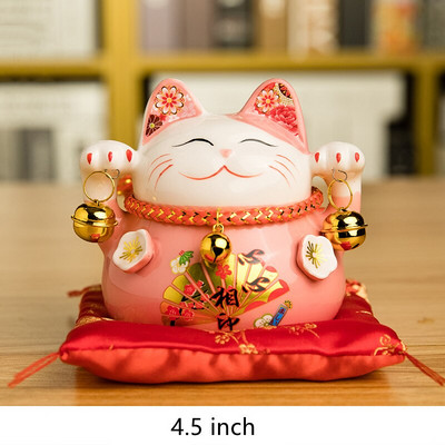 4,5 hüvelykes japán porcelán Lucky Cat pénzes doboz lakberendezési díszek kerámia malacpersely üzleti ajándékok