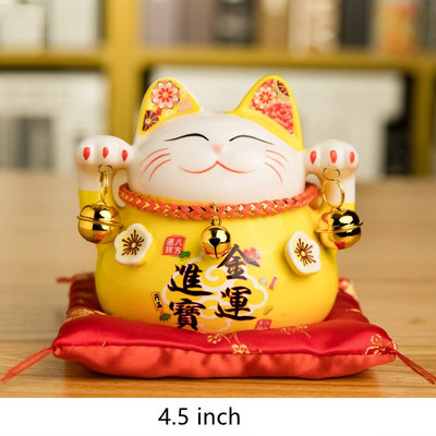 4,5 hüvelykes japán porcelán Lucky Cat pénzes doboz lakberendezési díszek kerámia malacpersely üzleti ajándékok