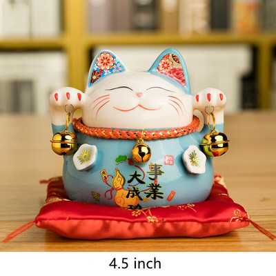 4,5 hüvelykes japán porcelán Lucky Cat pénzes doboz lakberendezési díszek kerámia malacpersely üzleti ajándékok
