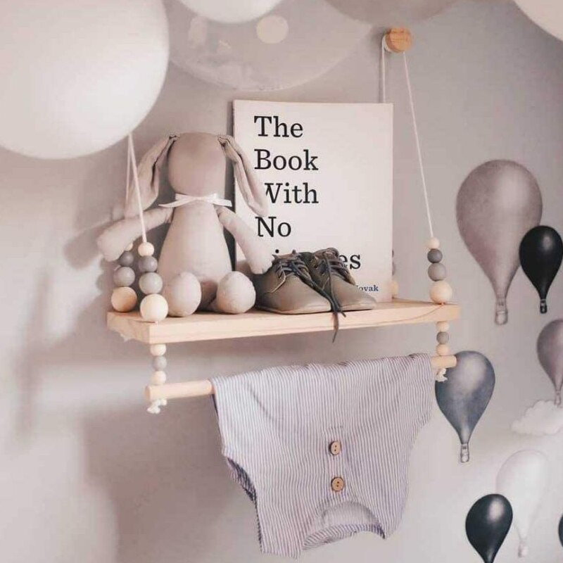 Lastetoa riiulid Puidust ujuv riiul Seinakaunistus Baby Magamistoa Sisustus Nukud Mänguasjad Vitriin Ripphoidik