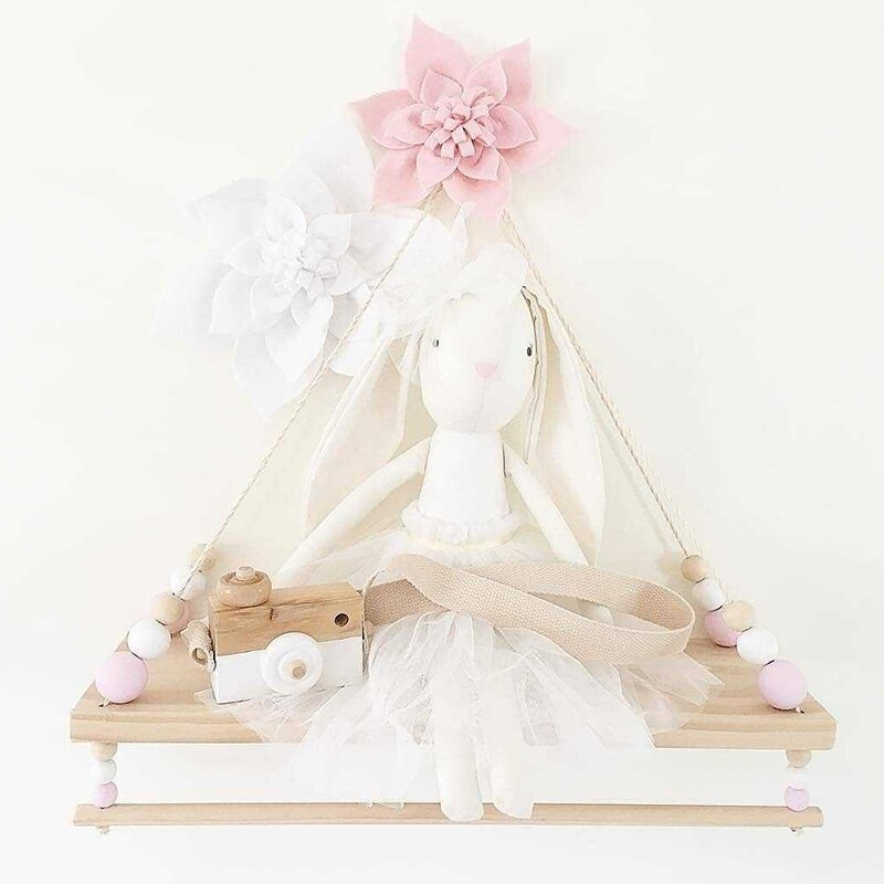 Lastetoa riiulid Puidust ujuv riiul Seinakaunistus Baby Magamistoa Sisustus Nukud Mänguasjad Vitriin Ripphoidik