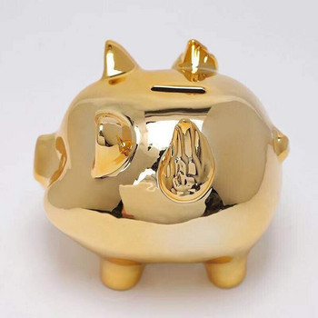 2020 Керамична декорация Касичка Промоционална Златна прасе във формата на монета спестовна банка Подарък за рожден ден на деца Кутия за съхранение на пари