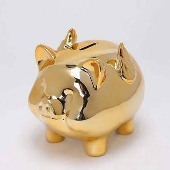 2020 Керамична декорация Касичка Промоционална Златна прасе във формата на монета спестовна банка Подарък за рожден ден на деца Кутия за съхранение на пари