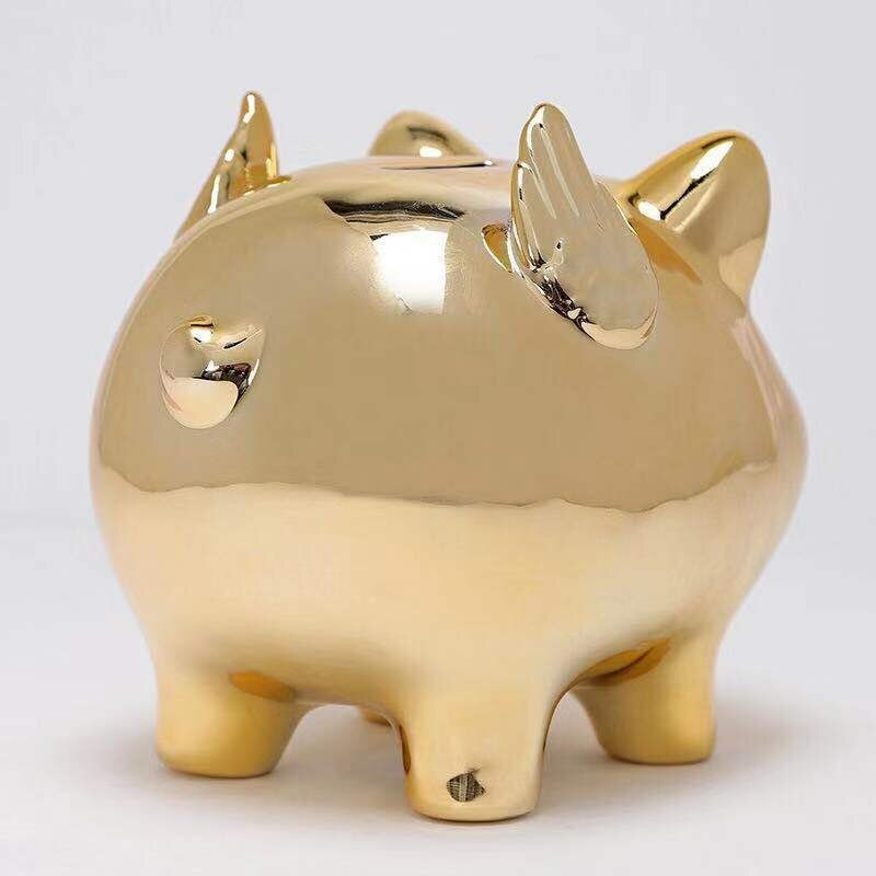 2020 m. keramikos puošmena Piggy Bank Reklaminė auksinė kiaulė formos monetų taupymo banko vaikų gimtadienio dovanų pinigų saugojimo dėžutė